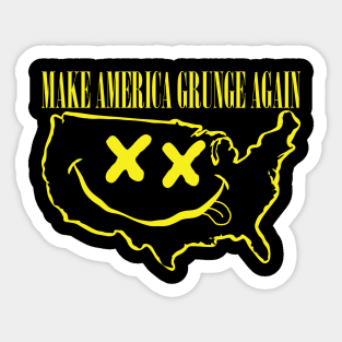 Grab Your Grunge Gear: Make America Grunge Again! Get the Epic USA "Happy" Face Design Now! Sticker